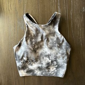 Athleta Conscious Crop A-C, Size XS, Black tie-dye